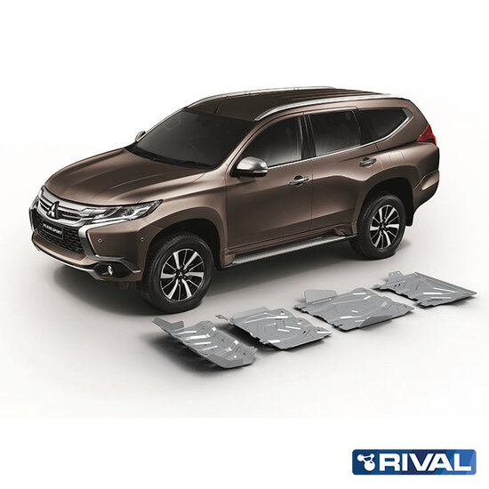 Rival 4x4 SKID PLATE SET (RADIATOR, ENGINE, GEARBOX, TRANSFER CASE) FIAT FULLBACK 2016-2020; MITSUBISHI L200 2015-2019; 2018-2023; PAJERO SPORT 2016-2021; 2021-; 2,4 L. / DIESEL; 3 L. / GASOLINE