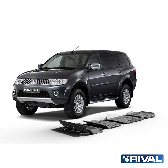 Rival 4x4 SKID PLATE SET (RADIATOR, ENGINE, GEARBOX, TRANSFER CASE) MITSUBISHI L200 2006-2014; 2013-2015; PAJERO SPORT 2008-2013; 2013-2016; 3,2 L. / GASOLINE; 3 L. / GASOLINE; 3,2 L. / DIESEL