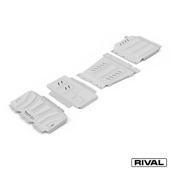 Rival 4x4 SKID PLATE SET (RADIATOR, ENGINE, GEARBOX, TRANSFER CASE) MERCEDES-BENZ X-CLASS 2017-; NISSAN NAVARA (FRONTIER) 2004-2010; 2010-2015; 2014-2021; PATHFINDER 2004-2010; 2010-2014; RENAULT ALASKAN 2017-; 3 L. / DIESEL; 2,3 L. / DIESEL; 2,5 L. / DIESEL