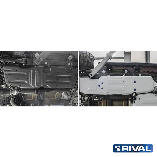 Rival 4x4 FUEL TANK PROTECTION PLATE JEEP WRANGLER 2017-2021; 2021-; 2 L. / GASOLINE; 3,6 L. / GASOLINE; 2,2 L. / DIESEL
