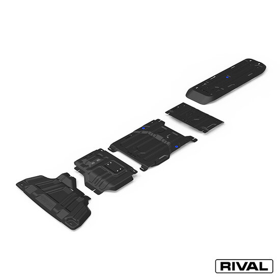 Rival 4x4 SKID PLATE SET (RADIATOR, ENGINE, GEARBOX, TRANSFER CASE, FUEL TANK) FORD RANGER 2022-; VOLKSWAGEN AMAROK 2023-; 2 L. / DIESEL; 3 L. / DIESEL