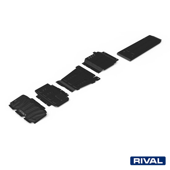 Rival 4x4 SKID PLATE SET (RADIATOR, ENGINE, GEARBOX, TRANSFER CASE, FUEL TANK) NISSAN NAVARA (FRONTIER) 2004-2010; 2014-2019; 2,5 L. / DIESEL; 2,3 L. / DIESEL