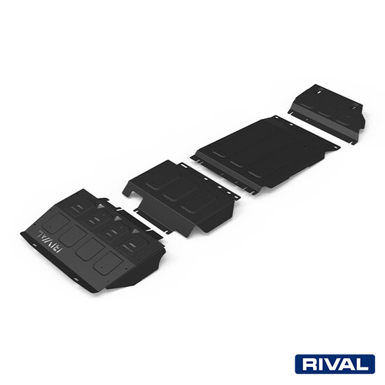 Rival 4x4 SKID PLATE SET (RADIATOR, ENGINE, GEARBOX, TRANSFER CASE) FORD RANGER 2011-2015; 2015-2022; 2,2 L. / DIESEL; 3,2 L. / DIESEL