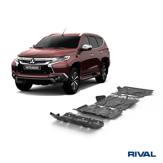 Rival 4x4 SKID PLATE SET (RADIATOR, ENGINE, GEARBOX, TRANSFER CASE) FIAT FULLBACK 2016-2020; MITSUBISHI L200 2015-2019; 2018-2023; PAJERO SPORT 2016-2021; 2021-; 2,4 L. / DIESEL; 3 L. / GASOLINE