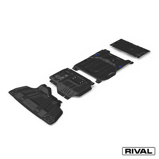 Rival 4x4 SKID PLATE SET (RADIATOR, ENGINE, GEARBOX, TRANSFER CASE) FORD EVEREST 2022-; RANGER 2022-; VOLKSWAGEN AMAROK 2023-; 2 L. / DIESEL; 3 L. / DIESEL