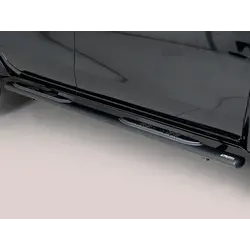 Misutonida Side Bar - 1 pair, with plastic steps, oval - black - Hilux D/C 2005-2015