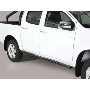 Misutonida Side Bar - 1 pair, with plastic steps, oval - black - D-Max D/C 2012-2020