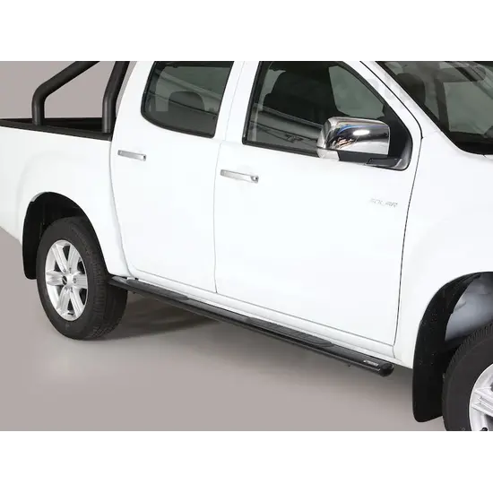 Misutonida Misutonida Side Bar - 1 pair, with plastic steps, oval - black - D-Max D/C 2012-2020