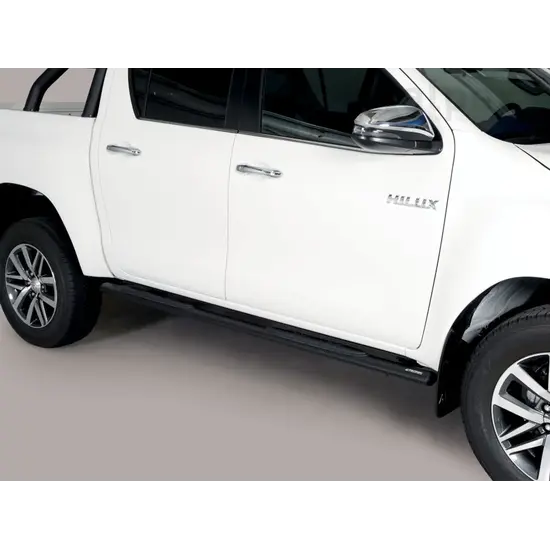 Misutonida Misutonida Side Bar - 1 pair, with plastic steps, oval - black - Hilux D/C 2016