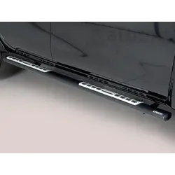 Misutonida Side Bar - 1 pair, with design steps, oval - black - Navara D/C 2016