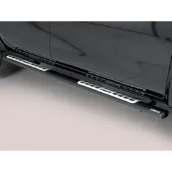 Misutonida Side Bar - 1 pair, with design steps, oval - black - Hilux D/C 2016