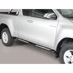 Misutonida Side Bar - 1 pair, with design steps, oval - black - Hilux E/C 2016