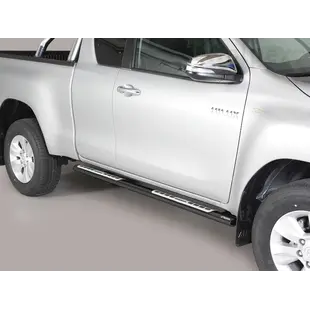 Misutonida Side Bar - 1 pair, with design steps, oval - black - Hilux E/C 2016