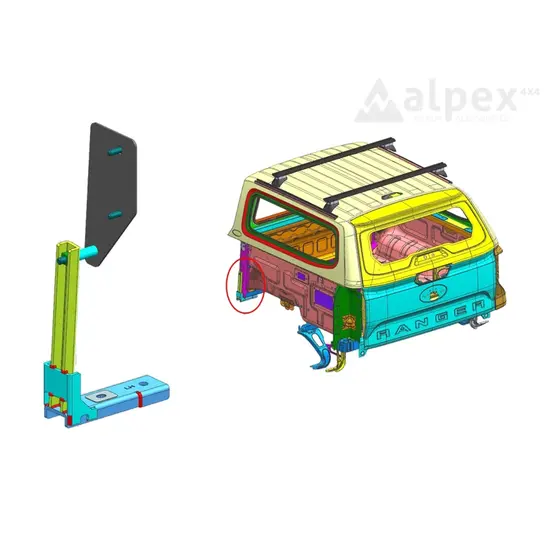 Aeroklas J-brace Truck Bed Reinforcement set - Ford/VW 2023+, Aeroklas