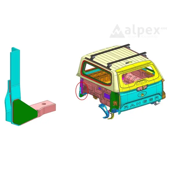 Aeroklas J-brace Truck Bed Reinforcement set - Ford Raptor 2023+, Ford original