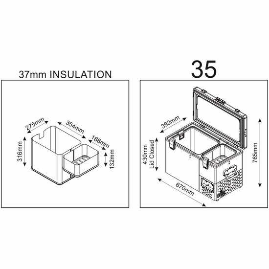 National Luna National Luna NL35 Legacy Smart QC Dual Koelkast & Vriezer 12V/24V