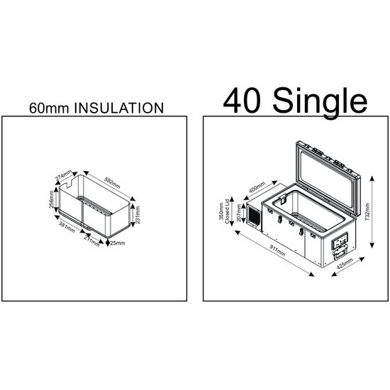 National Luna National Luna 40L Single Compartment Lade Koelkast & Vriezer 12V/24V