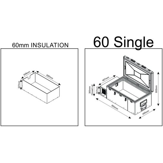 National Luna National Luna 60L Single Compartment Lade Koelkast & Vriezer 12V/24V