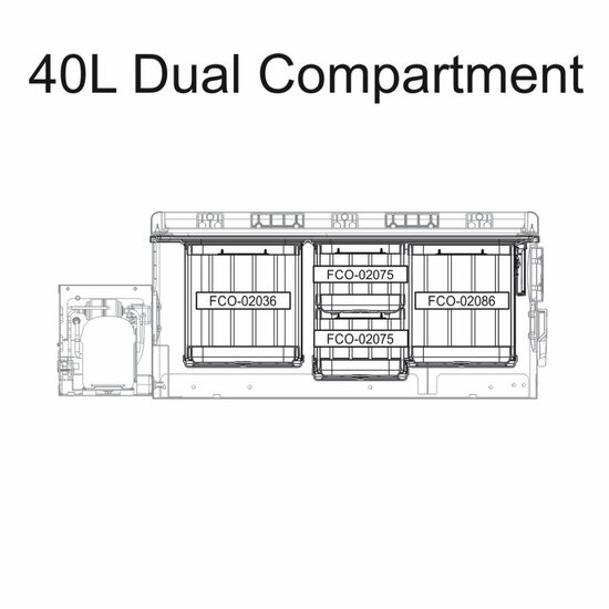 National Luna National Luna 40L Dual Compartment Lade Koelkast & Vriezer 12V/24V