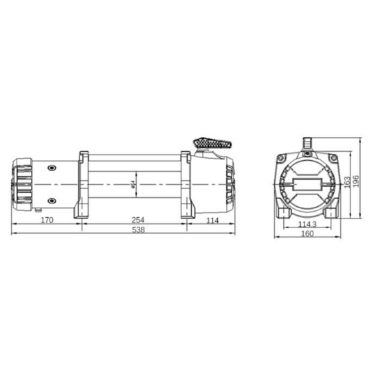 T-Max T-MAX WINCH/LIER XP 12500 (5665KG) 12V X POWER SERIE (KABEL)