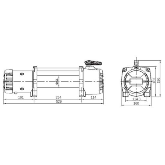T-Max T-MAX WINCH MUSCLELIFT EW 9500 (4300KG) 12V OFF-ROAD-SERIE