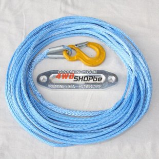 Bow rope 14mm x 30.5m (100') ready rigged with safety hook