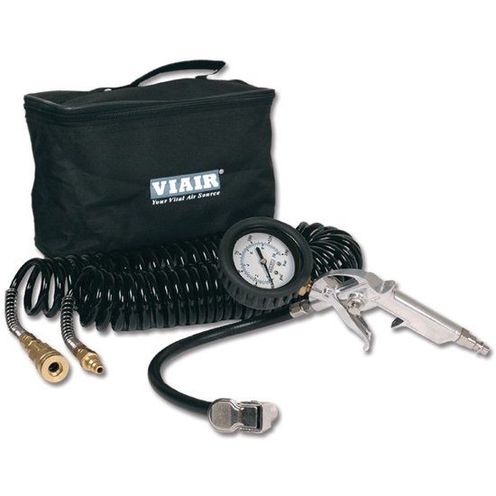 VIAIR Inflation Kit Mechanical Gauge Tire Gun, 150 PSI, 30’ Hose, Carry Bag