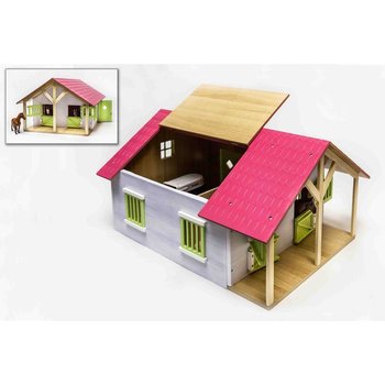 Kids Globe Paardenstal hout met 2 boxen en berging  - roze