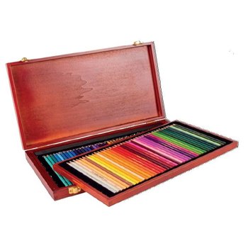 Kleurpotloden in houten doos (80 stuks)