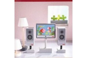 Haba Little Friends - TV + lampen (poppenhuismeubel)