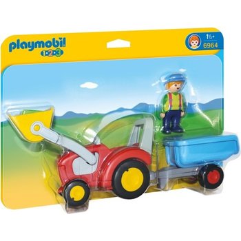 Playmobil PM 1.2.3 - Boer met tractor en aanhangwagen 6964