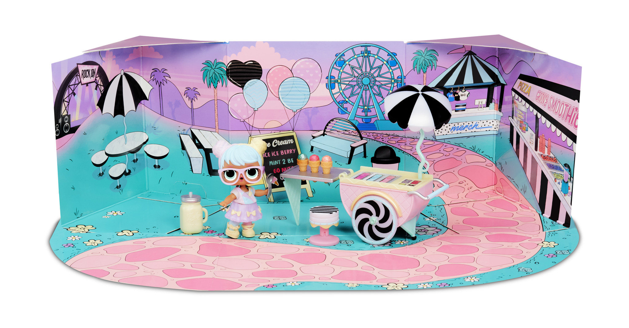 L.O.L. Surprise! Ice Cream Pop Bon Bon | Set Mobili Con Bambola Serie 2 E 10+ Sorprese, Carrello Gelato E Accessori