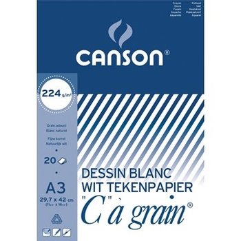 Canson Canson Tekenblok "C à Grain" A3 (420x297mm) 224gr/20vel - wit