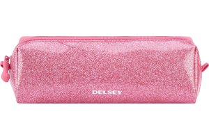 Delsey Pennenetui (rond) 1-vaks - Glitter (pink)