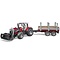 Tractor Massey Ferguson 7480 met voorlader en houttrailer