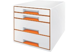 Esselte WOW desk cube 4 laden wit/oranje