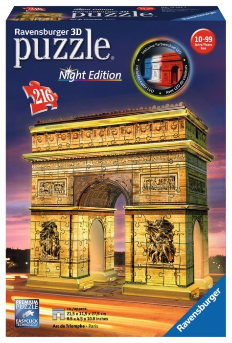 Derbevilletest Luxe Tot ziens 3D Puzzel (216stuks) - Arc de Triomphe - Night Edition - t Klavertje Vier