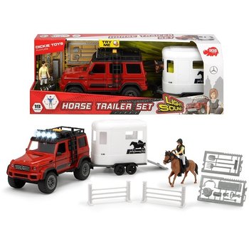 Dickie Toys Horse Trailer Set met licht/geluid (Mercedes-AMG500 + Trailer 40cm)