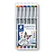 staedtler Pigment Liner 0,3mm - 6stuks (rood/blauw/oranje/groen/paars/bruin)