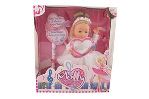 Bambolina Molly Ballerina Pop 40cm met pianomuziek + balletschoenen kids