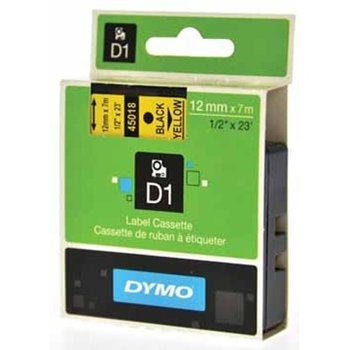 Dymo Tape D1 (12mm x 7m) - zwart/geel