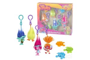 Trolls - Plastic Sleutelhanger 4stuks