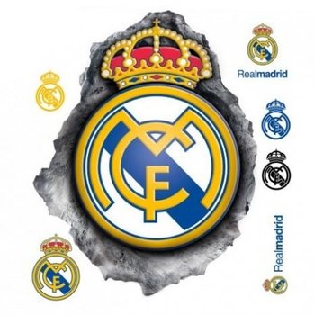 Muursticker Real Madrid 3D Hole