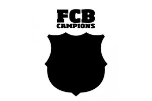 FC Barcelona Black Board Sticker 50x70cm