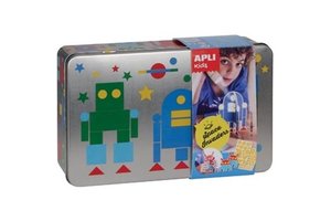 Apli Kids Sticker Spel metalen doos "Robots"