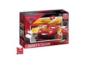 Jumbo Disney Cars 3 - Puzzel & kleur medium 18stuks