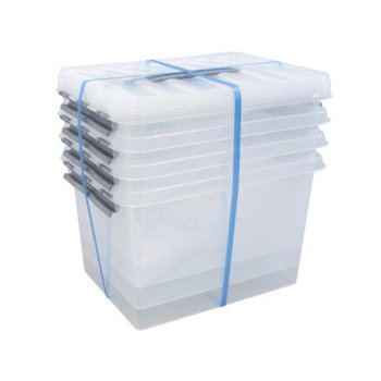 Suware Q-line Box 22L transparant/metaal (3+1 gratis)