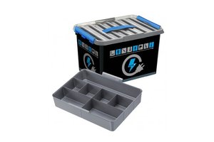 Suware Q-line Electra Box 22L met inzet zwart/transparant-blauw