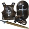 Ridderset brons - 4-delig (helm, borstschild, zwaard, schild)