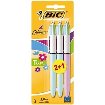 Bic BIC 4-kleurenbalpen FUN - 2+1 gratis